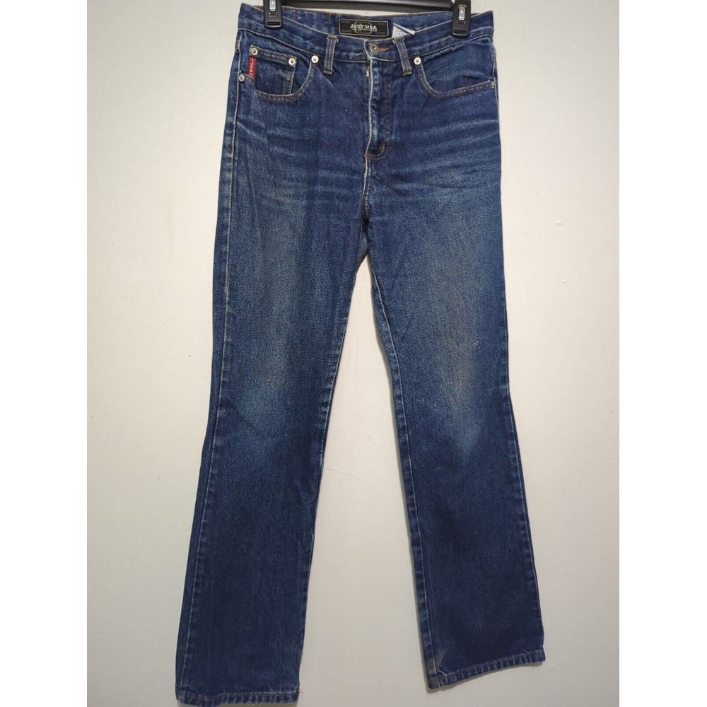 Just USA Kids Size 9 Blue Straight Leg Jeans High Rise 100% Cotton‎ Made in USA